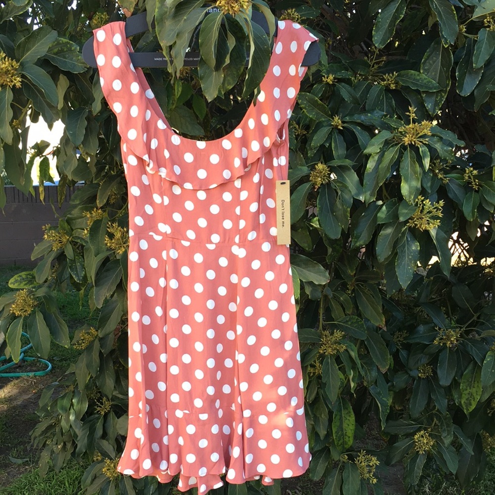 NEW: Reformation pink polka dot dress size 4